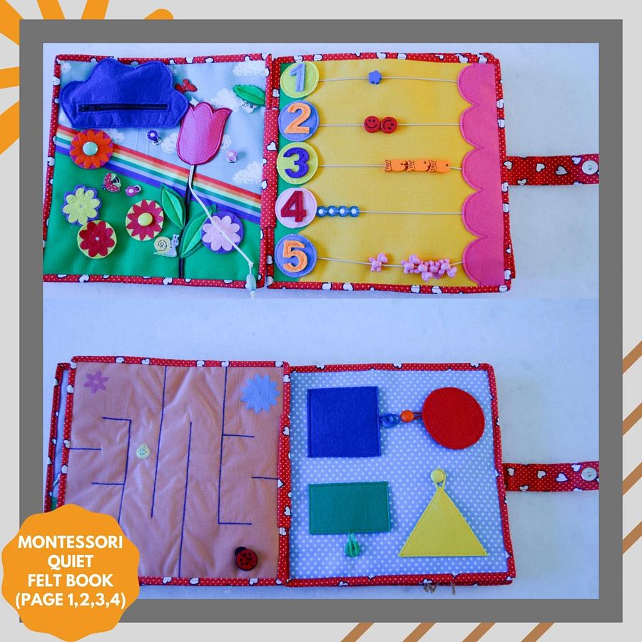 Personalized Montessori felt busy book with activities for toddlers product image (3)