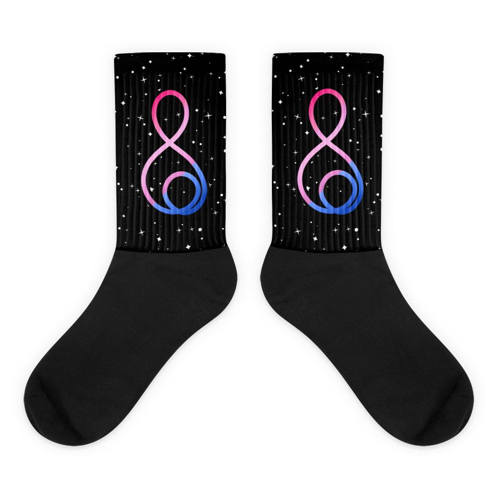 Treble Clef (Bisexual) - Black Foot Sublimated Socks product image (1)