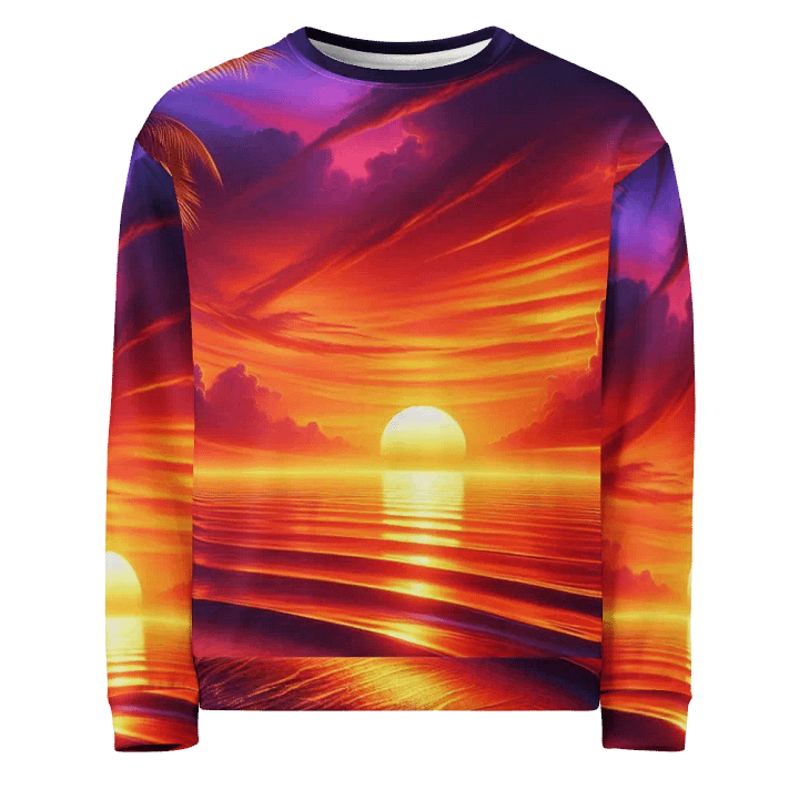 Tropical Sunset All-Over Print Sweatshirt | AI Design product image (2)