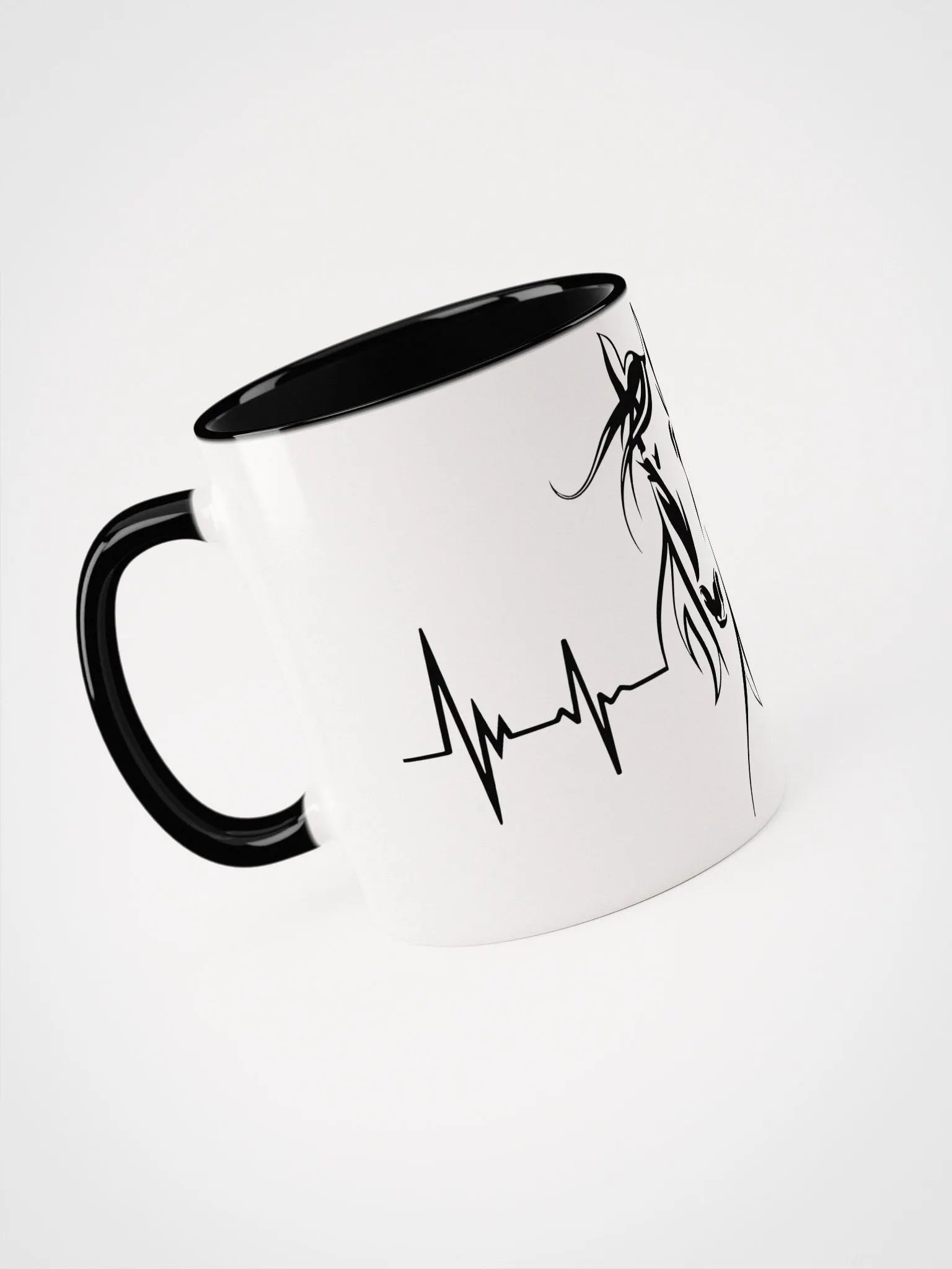 Horse Heartbeat Ceramic Mug with Color Inside product image (2)