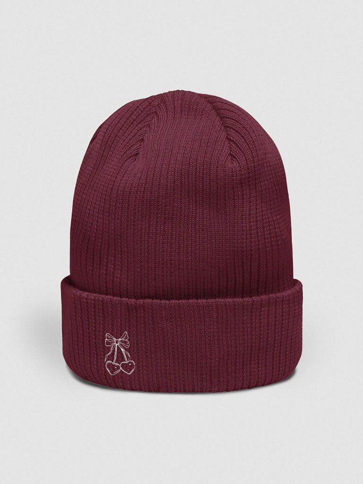 Outline Ribbon Cherry Embroidered Beanie product image (5)