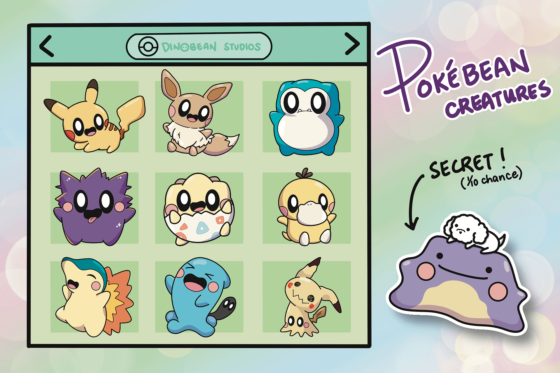 Pokébean Creatures Bundle Sticker Set product image (3)