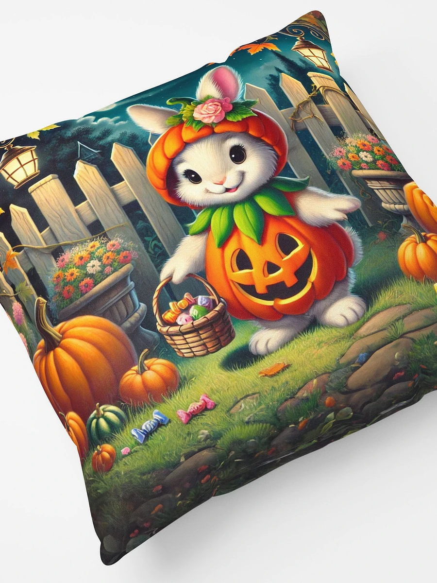 Bunny Rabbit Pumpkin Patch Halloween Pillow product image (5)