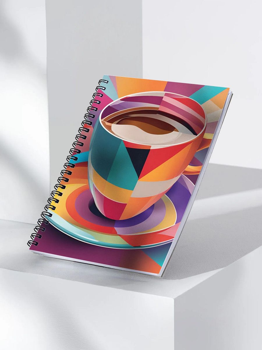 Geometric Cup of Coffee - Coffee Lovers Design Spiral Notebook product image (3)