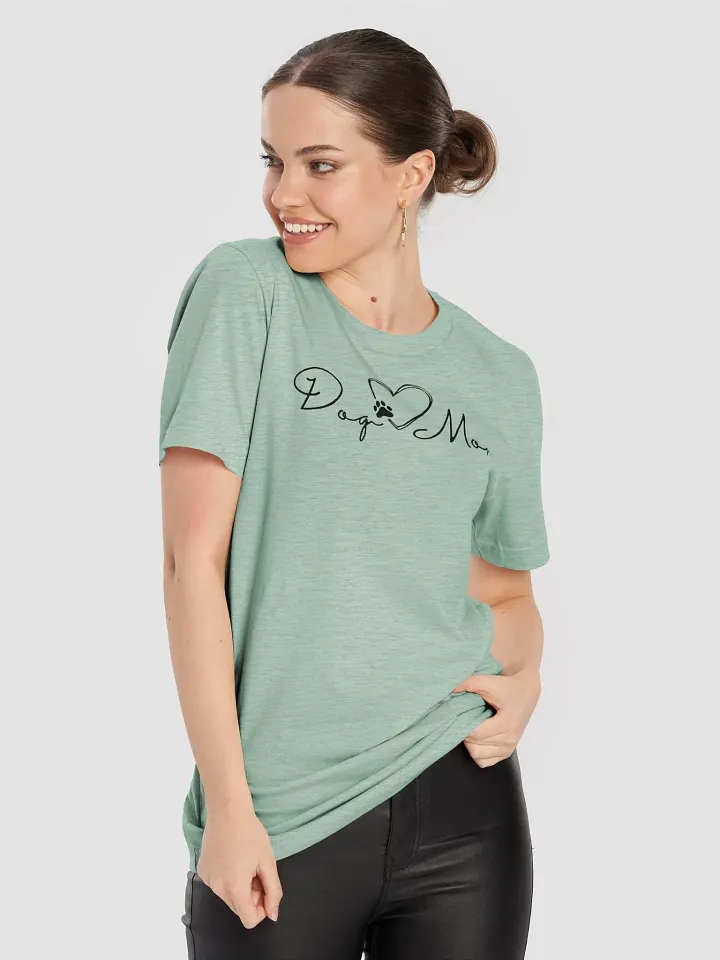 Dog Mom Simple Cursive Script Design Heart and Paw T-Shirt product image (11)