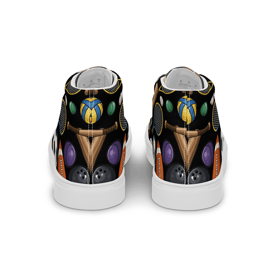 Sports Equipment Pattern High Top Shoes product image (4)