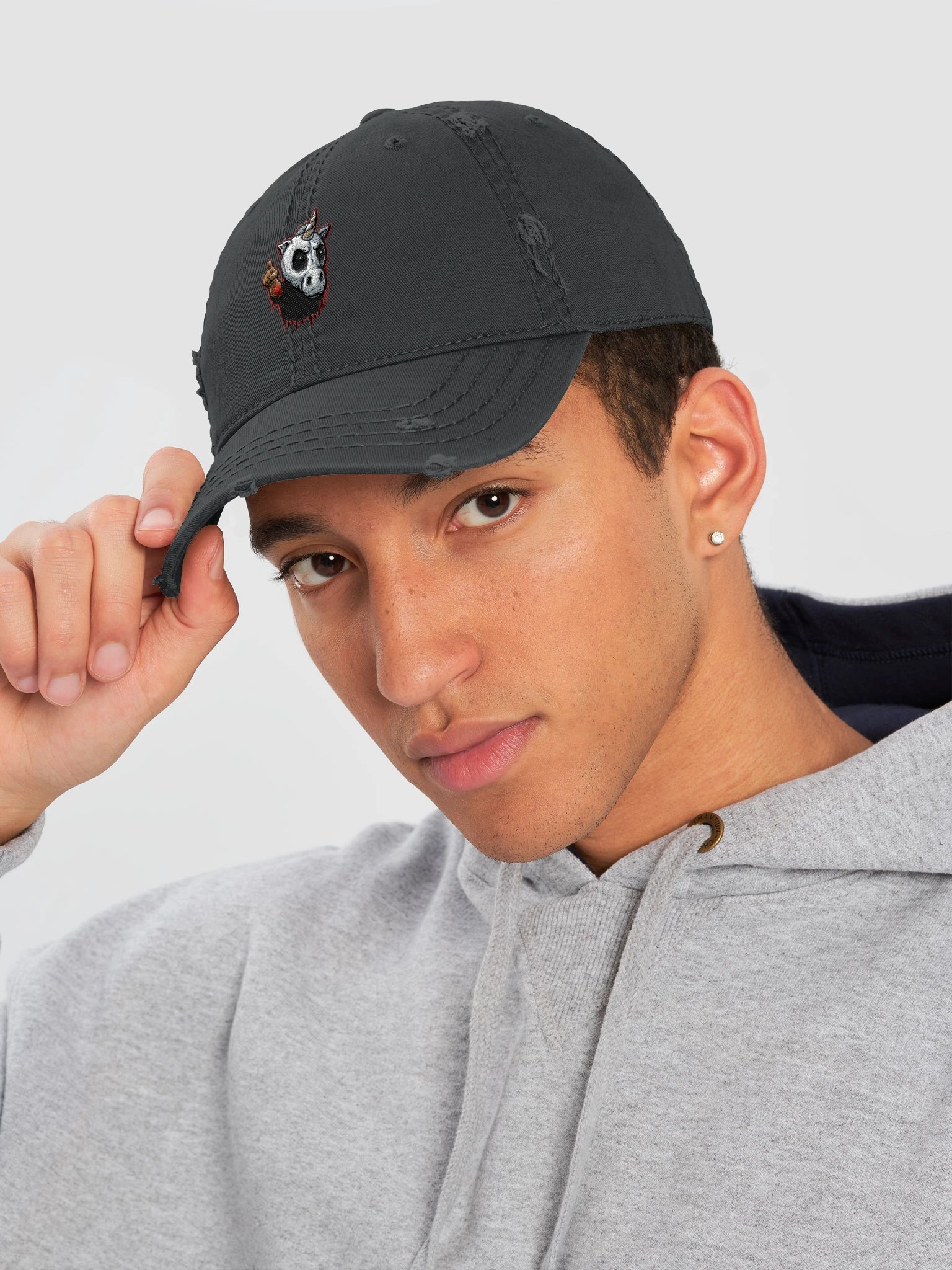 Unicorn Skull Distressed Dad Hat product image (5)