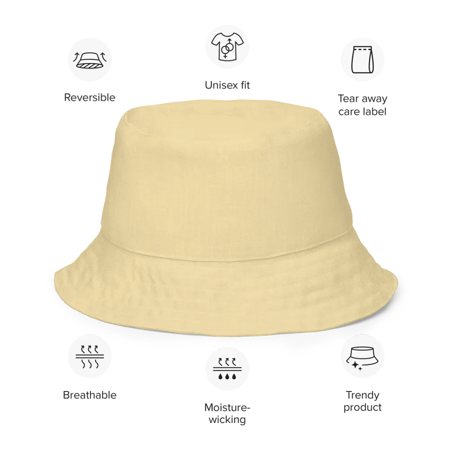 Retro Flowers Cream Reversible Bucket Hat product image (7)