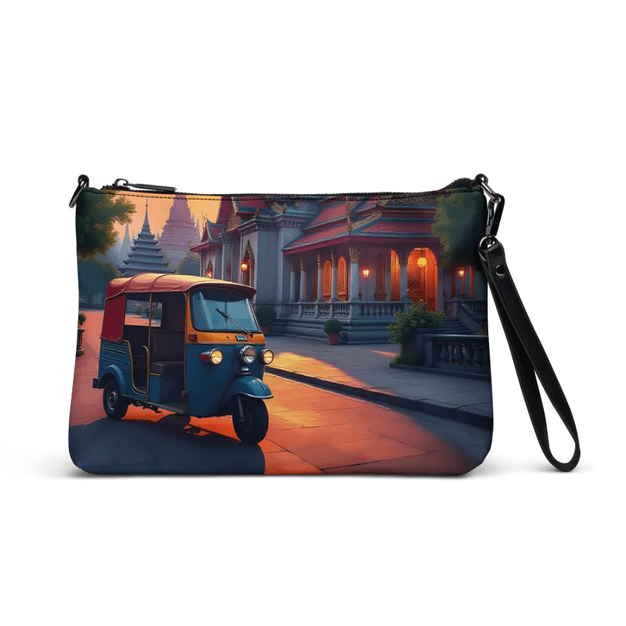 Tuk-Tuk at Sunset Near Thai Temple Crossbody Bag. product image (1)