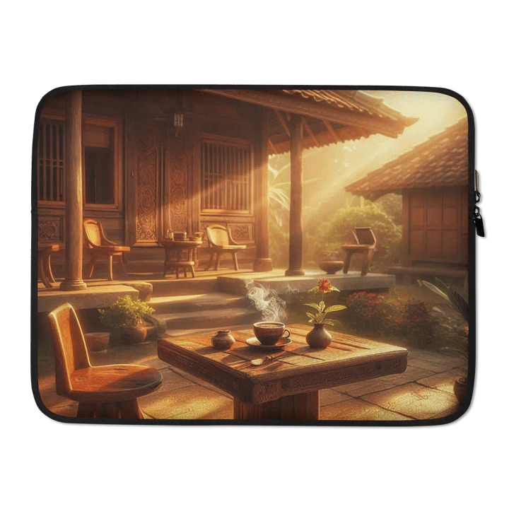 Serene Wooden Retreat Laptop Sleeve | AI Design product image (2)