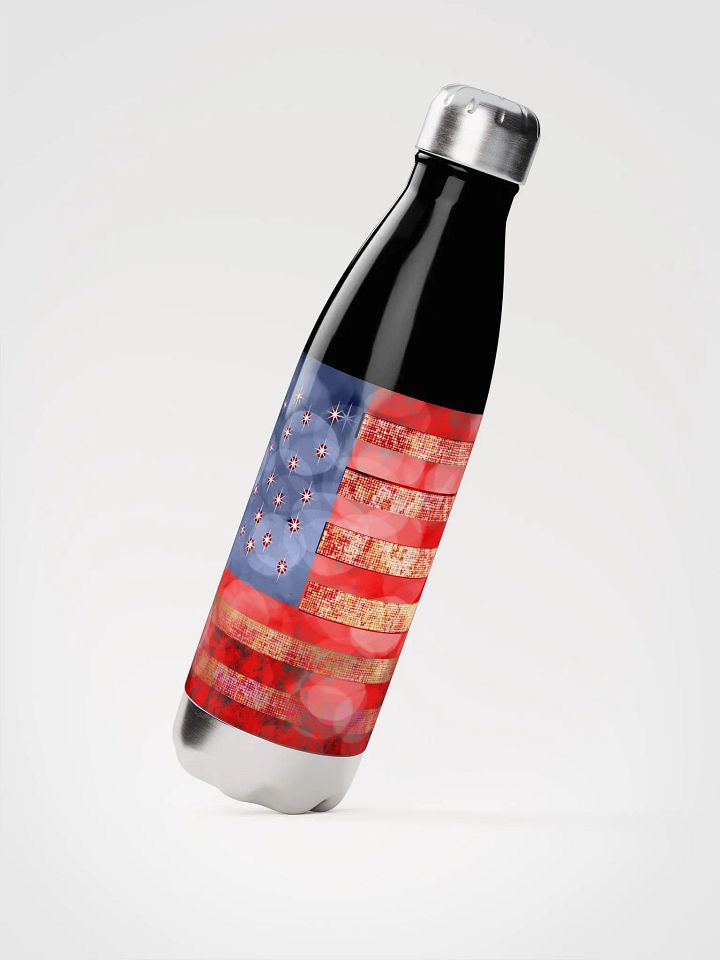 American Flag Bokeh Stainless Steel Waterbottle product image (2)