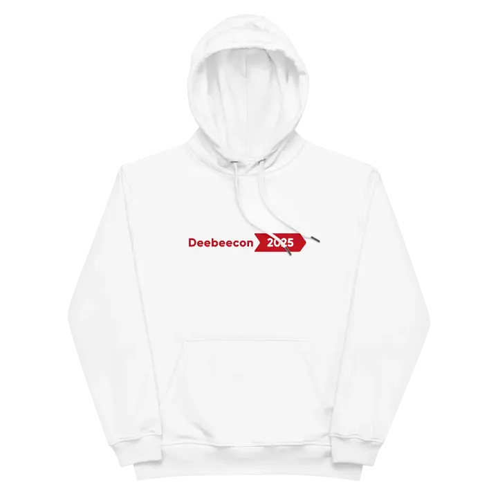 Official ECO Friendly DeeBeeCon 2025 Hoodie (WHITE) product image (1)