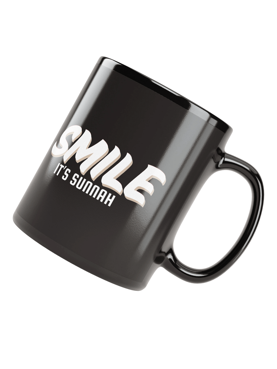 Black "Smile It's Sunnah" Mug in White product image (4)
