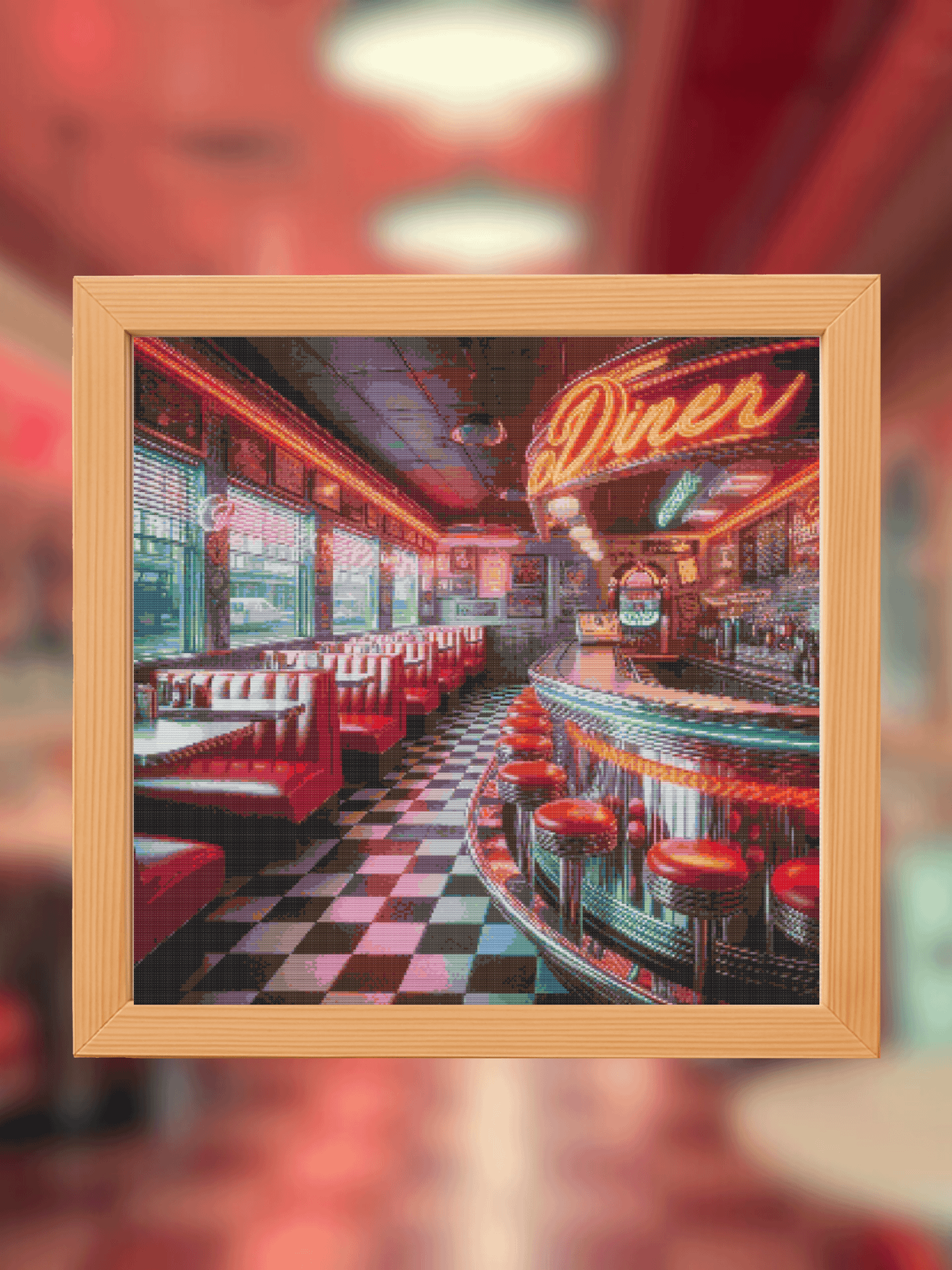 Retro Diner Cross Stitch Pattern product image (1)