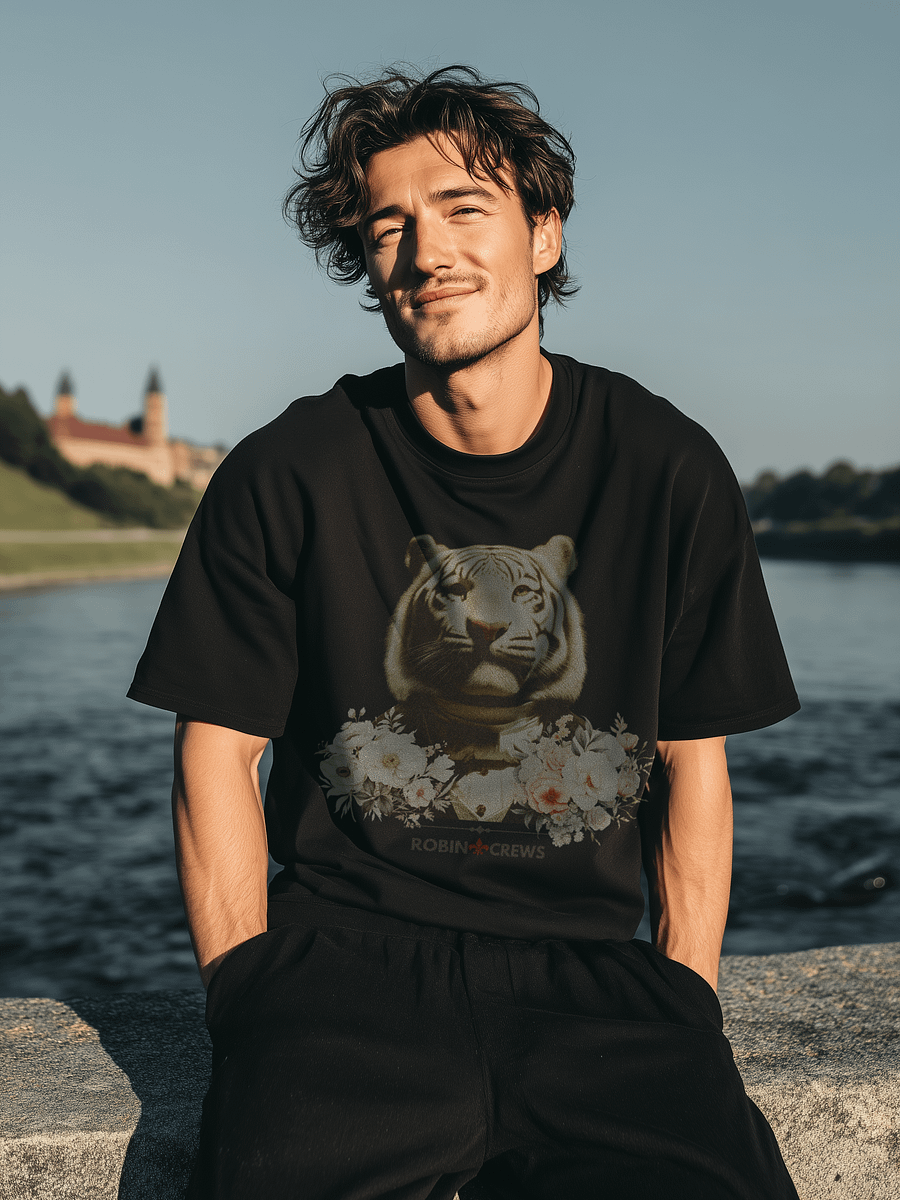 White Tiger Floral T Shirt Vintage Animal product image (4)