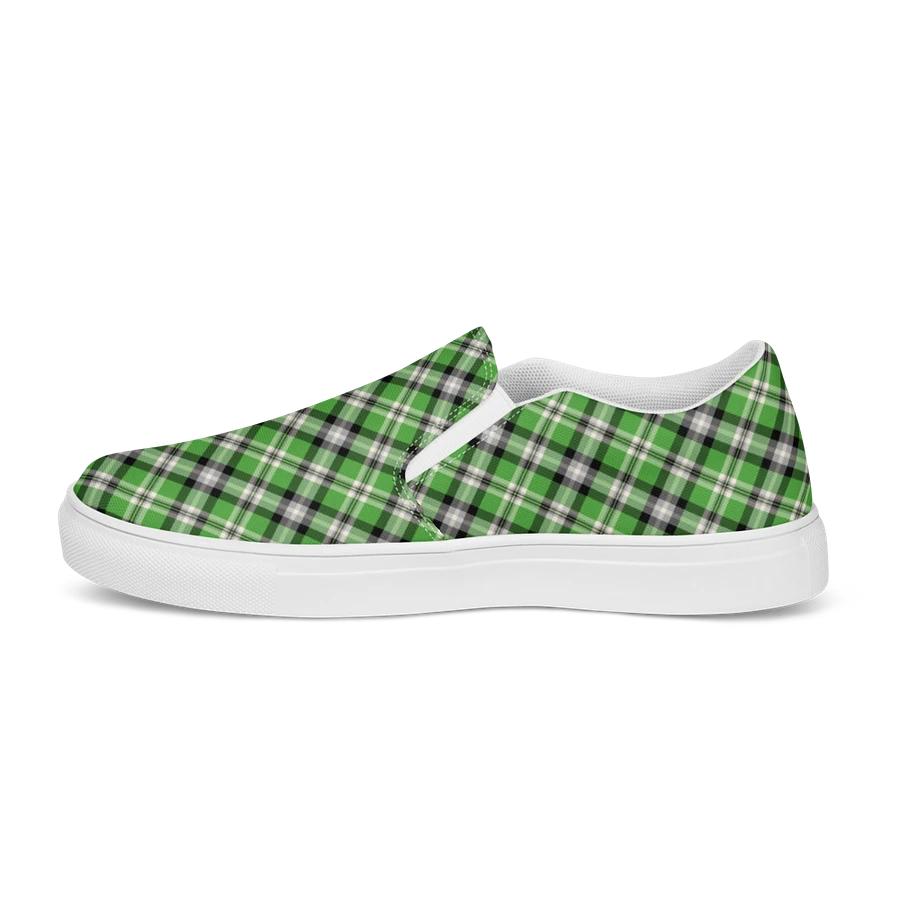 Bright Green, Black, and Gray Plaid Women's Slip-On Shoes product image (6)