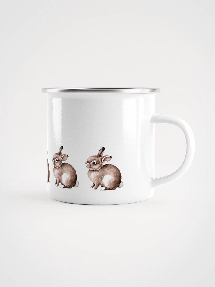 Whimsical Woodland Rabbits Enamel Mug - Häschentasse Camping und Kindergarten product image (1)