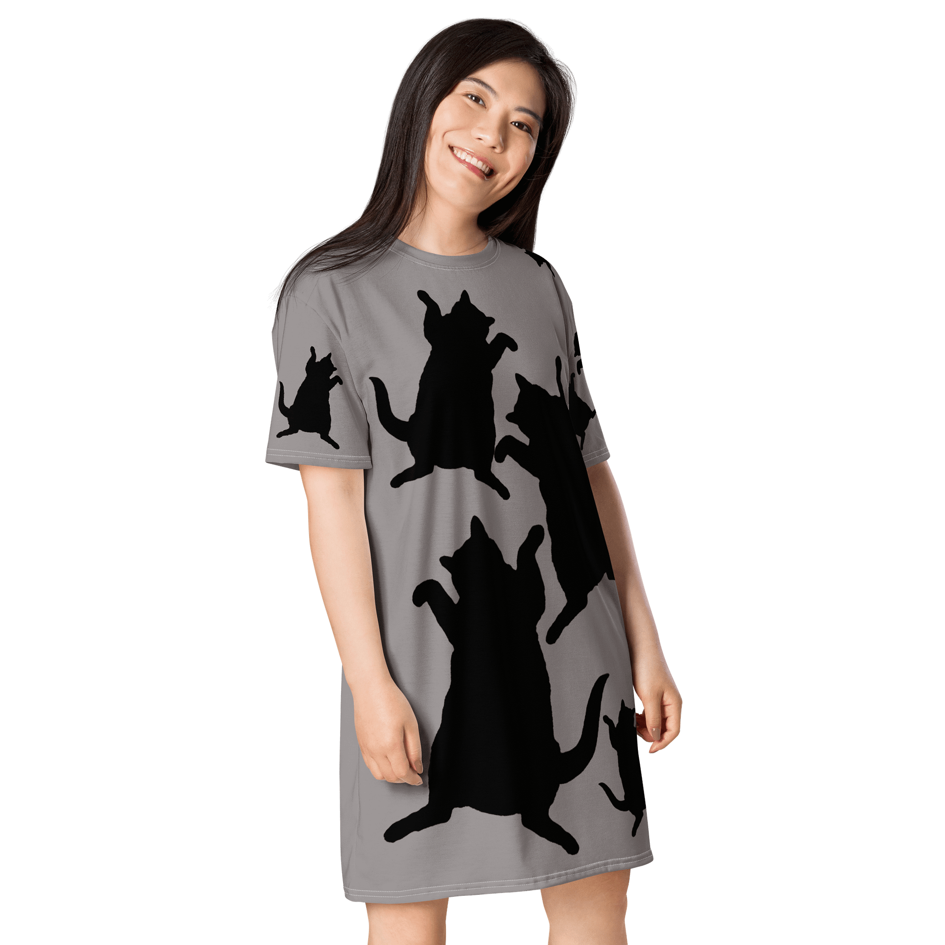 Childless Cat Ladies Run This Country Grey T-Shirt Dress product image (4)