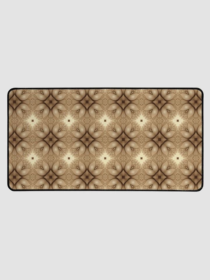 Desk Mat (31.5x15.5 inches) - Brown and Beige Tulip Pattern product image (1)
