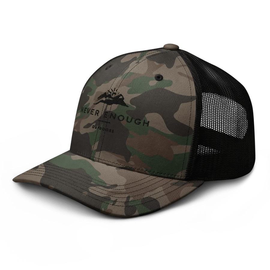 Never Enough Logo Camo Trucker Hat product image (4)