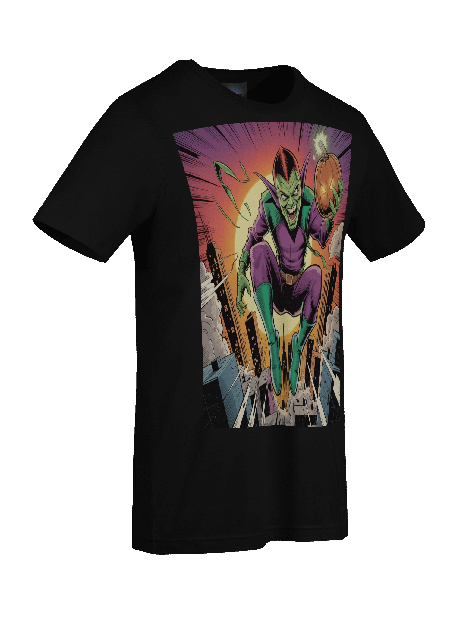 Green Goblin Twilight Terror Supersoft T-Shirt – Pumpkin Siege Sunset product image (9)