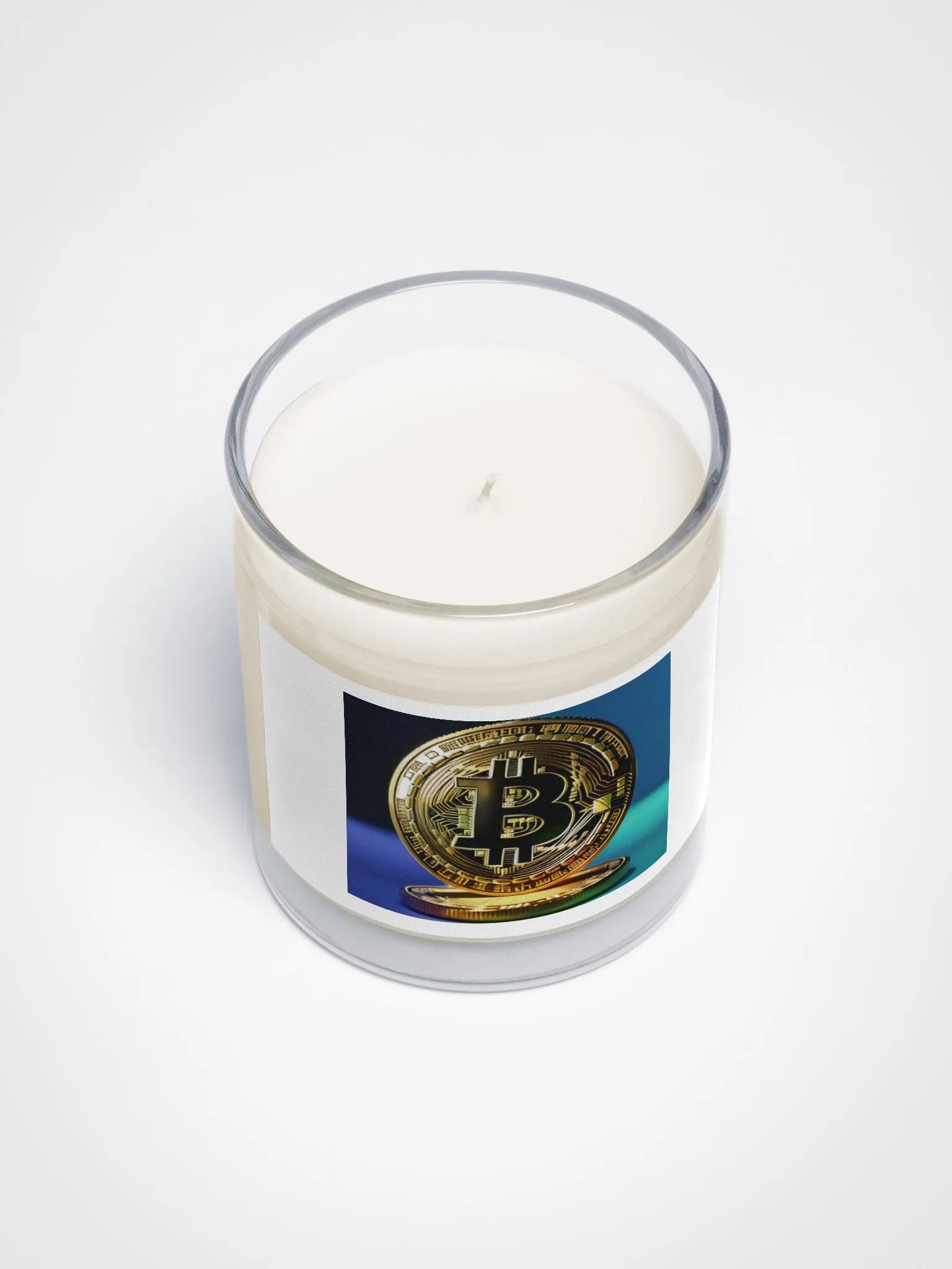 Bitcoin Soy Wax Candle - Clear Glass Jar (Lower Price) product image (3)