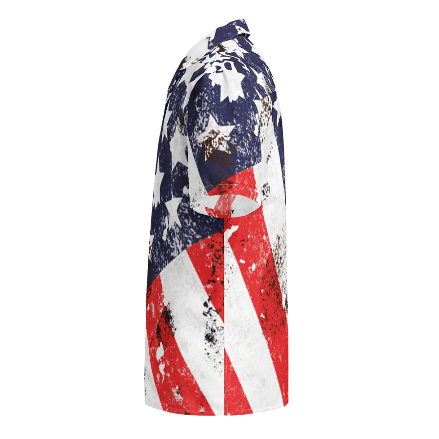 USA Flag Custom Design Button Down Shirt _ CoachShawStudio Streetwear _ Unisex Short Sleeve Shirt product image (12)