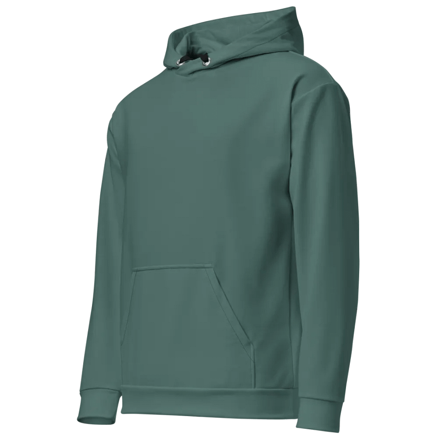 Plain Medium Dark Green Soft Summer Unisex Recycled Polyester Heavyweight Premium Hoodie by Treasure Pie product image (3)