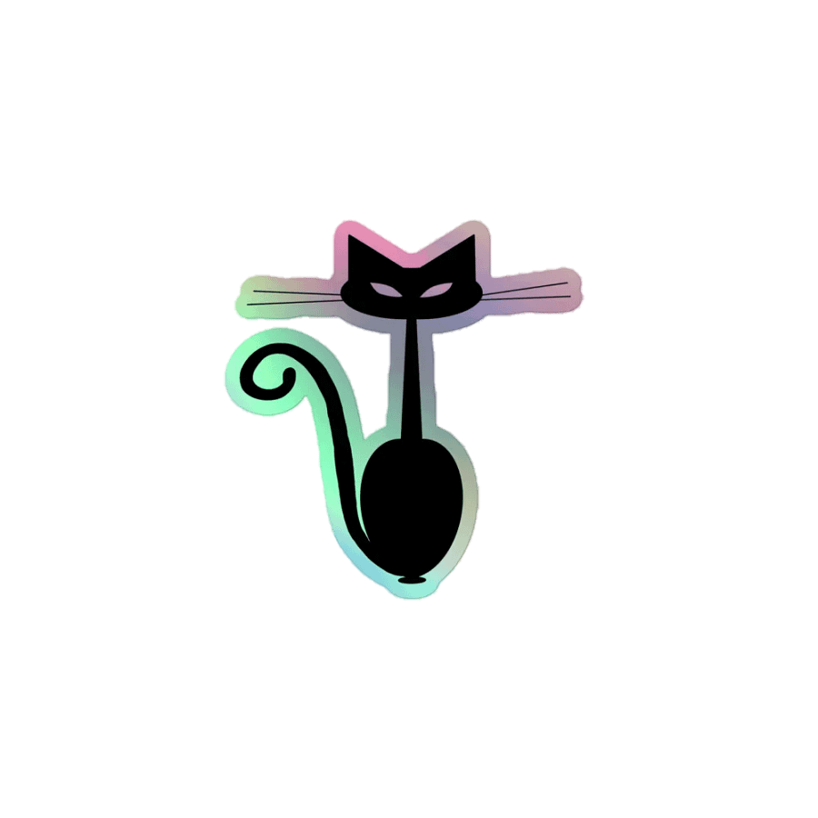 Mid Mod Cat Holographic Sticker product image (1)