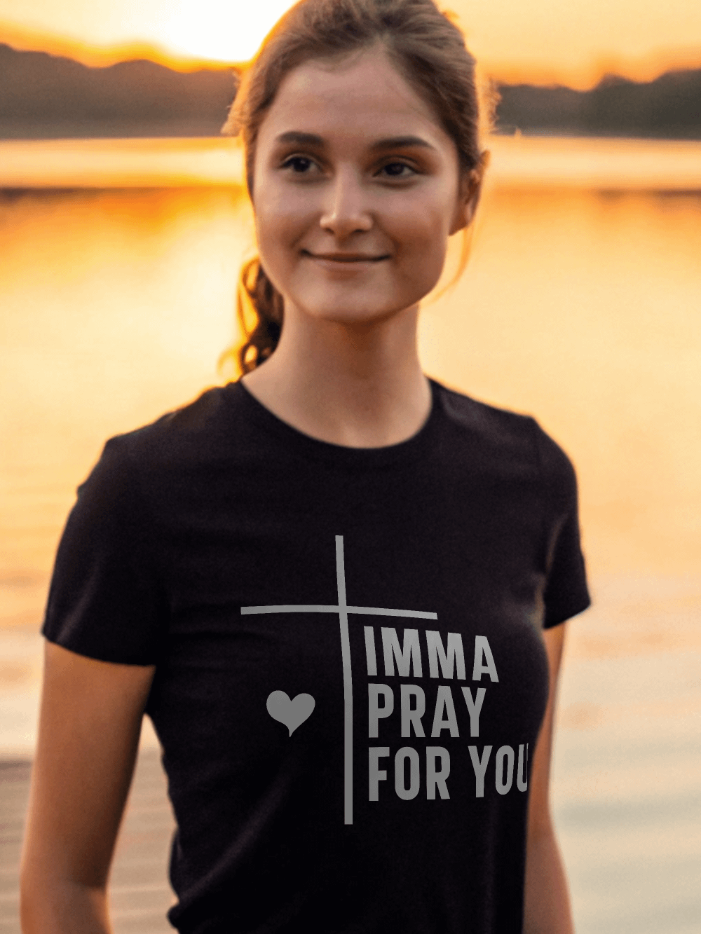 Imma Pray For You Women's Black T-Shirt product image (1)