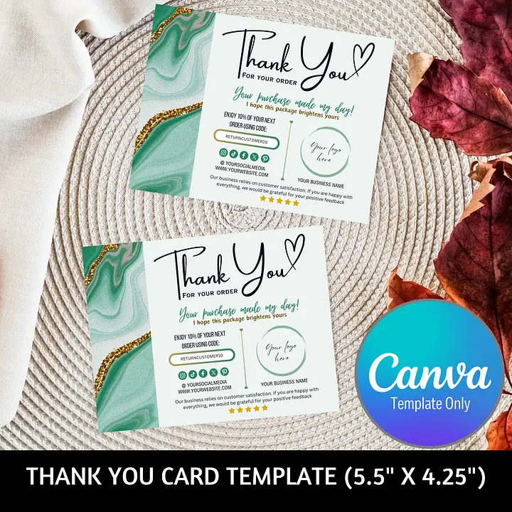 Esmeralda - Thank You Card Template product image (1)