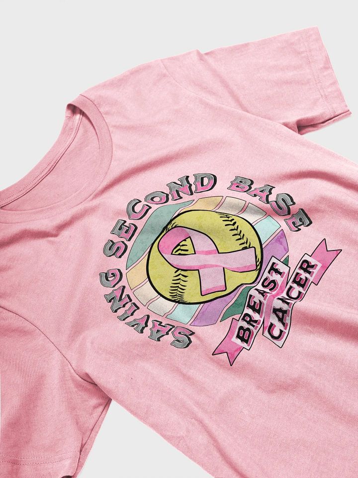 Saving Second Base Breast Cancer Softball T-Shirt product image (23)