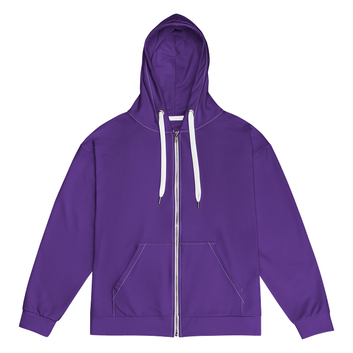 Indigo Violet Solid Color Eco Friendly Unisex Zip Hoodie product image (1)