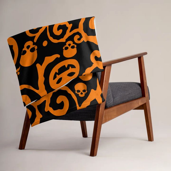 Scary Pumpkins Skull Blanket product image (1)