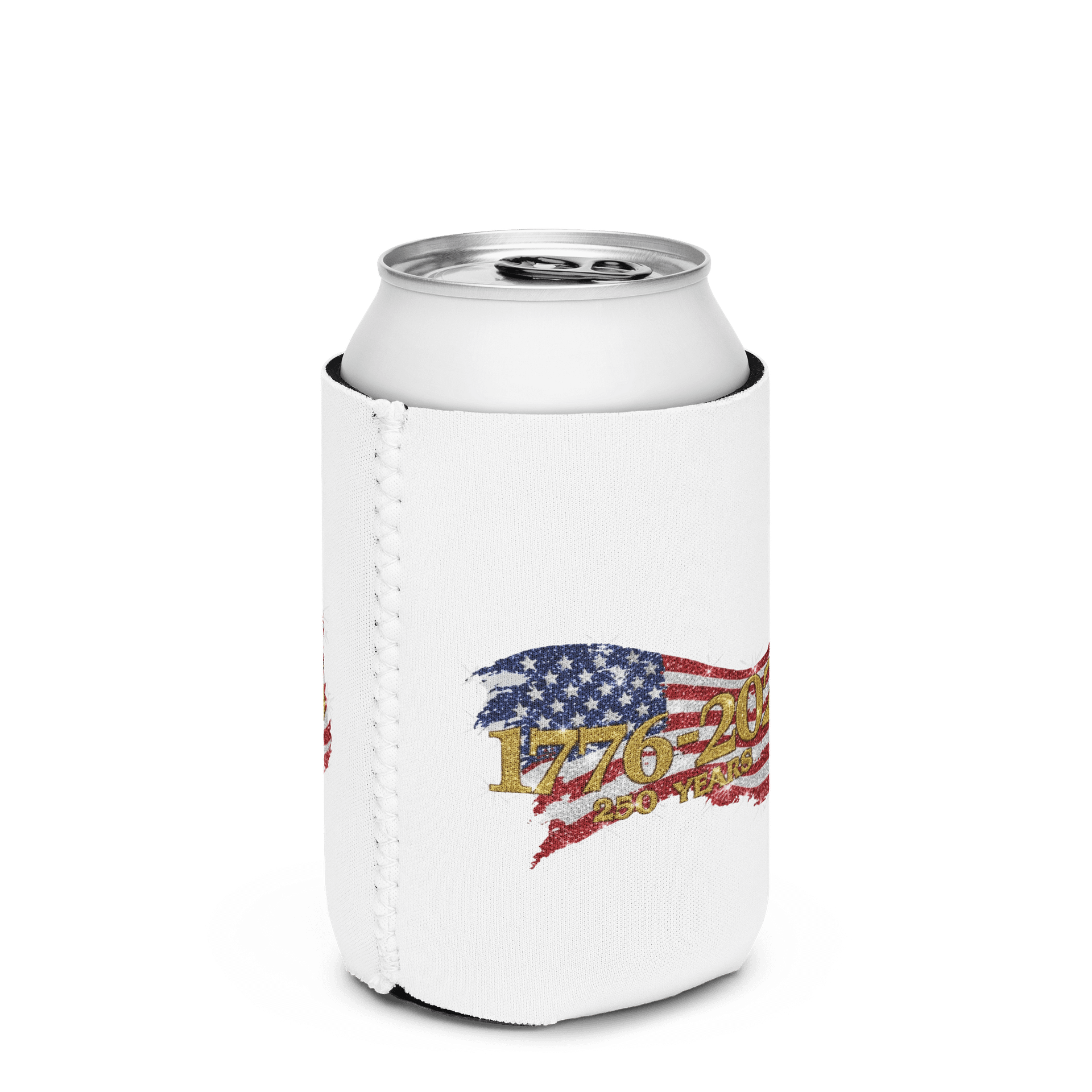 1776-2026 Faux Glitter American Flag - 250 Years Anniversary, Sparkle Patriotic, Fourth of July Celebration Coozie Can product image (2)