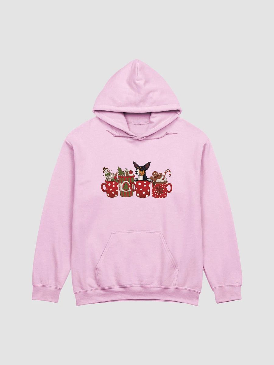 Cute Toy Fox Terrier in a Christmas Cup Hooded Sweatshirt | Funny Christmas Pup in a Cup product image (9)