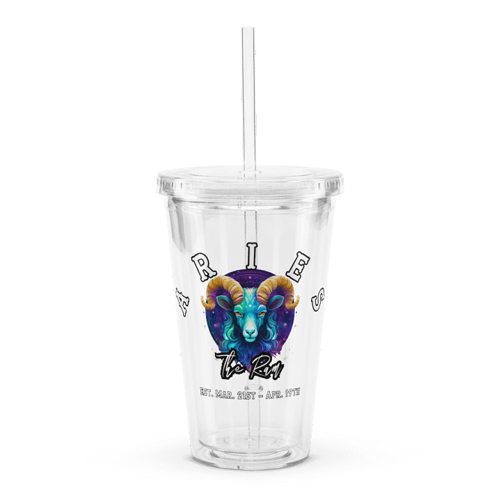 Aries - Zodiac Double Wall Clear Plastic Tumbler product image (1)