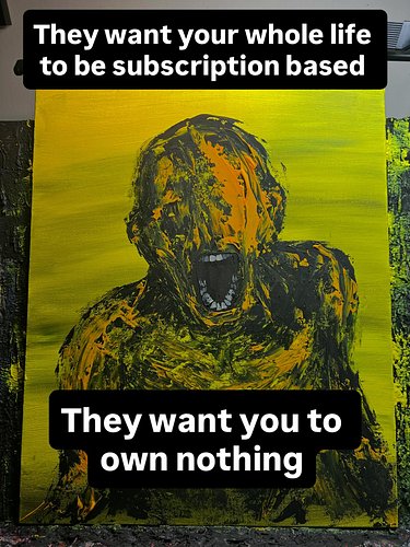 Call me old fashioned, but if you buy something you should own it. 
 
When you buy a painting from me, it’s a real tangible t...