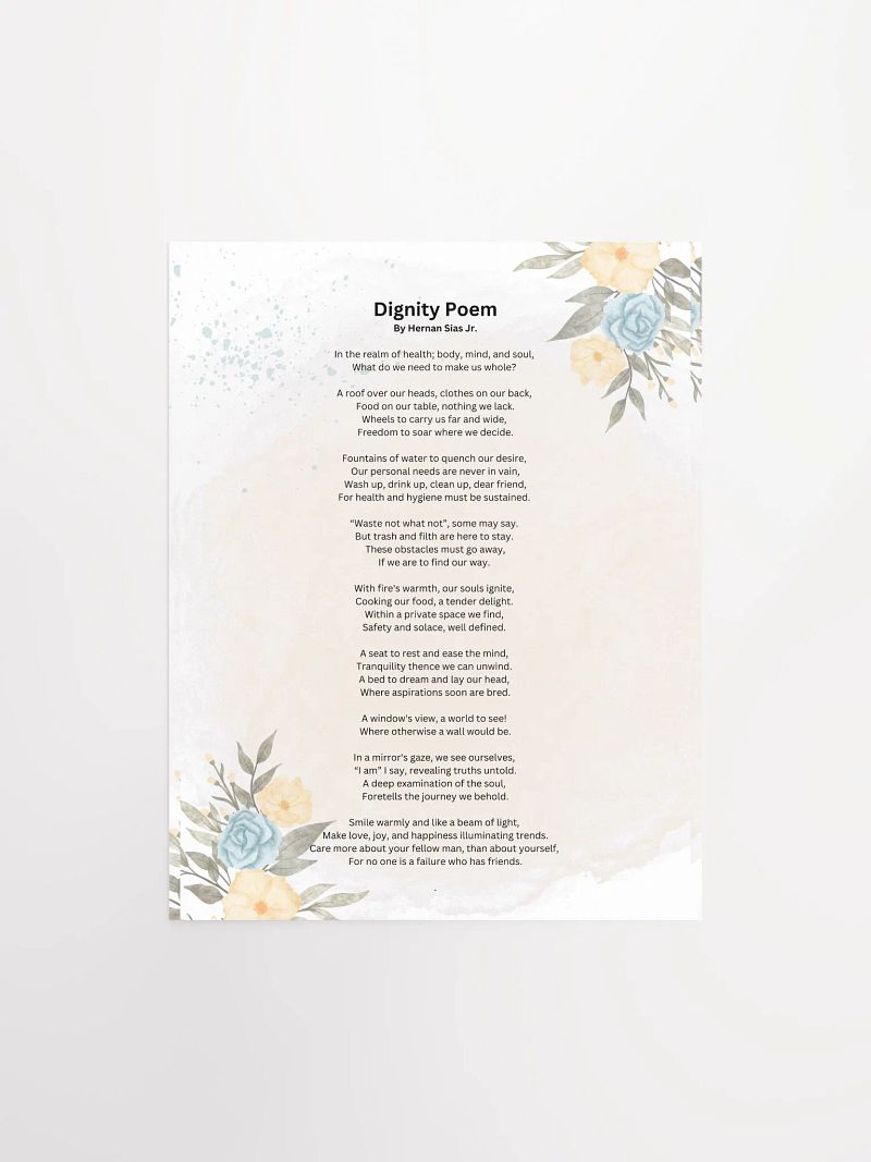 Dignity Poem Poster 1 of 2