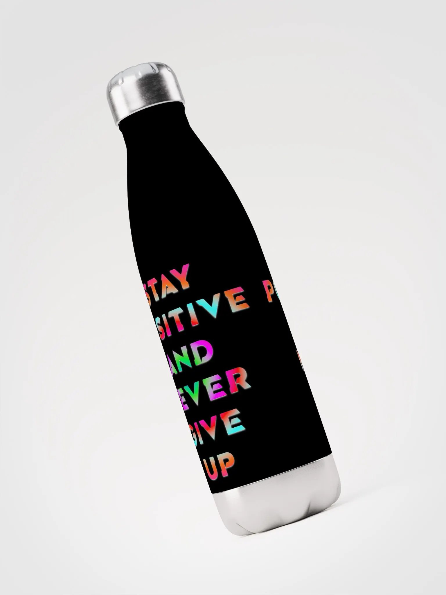 Blade Army stay positive and never give up Color`s Black Water bottle product image (3)