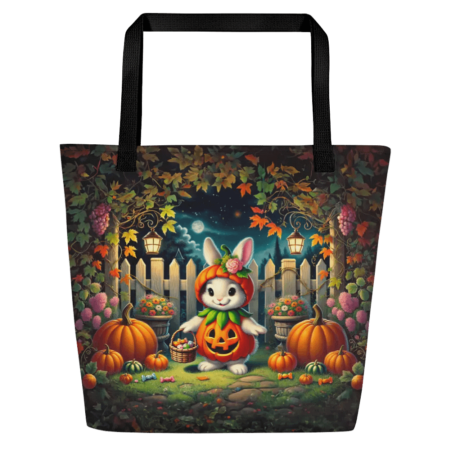 Whimsical Halloween Bunny Rabbit Pumpkin Patch Tote Bag product image (1)