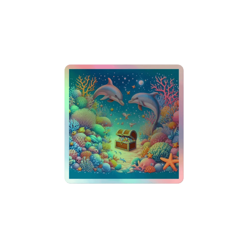 Enchanting Dolphin Reef Holographic Sticker Sheet product image (1)