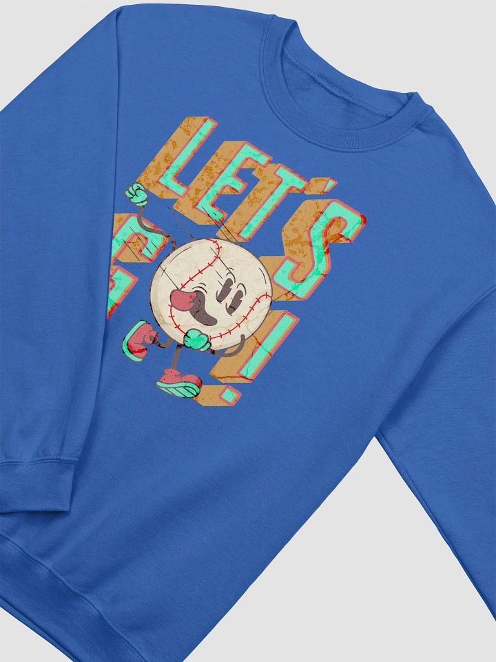Lets Go Baseball Mascot Cheerful Crewneck Sweatshirt product image (2)