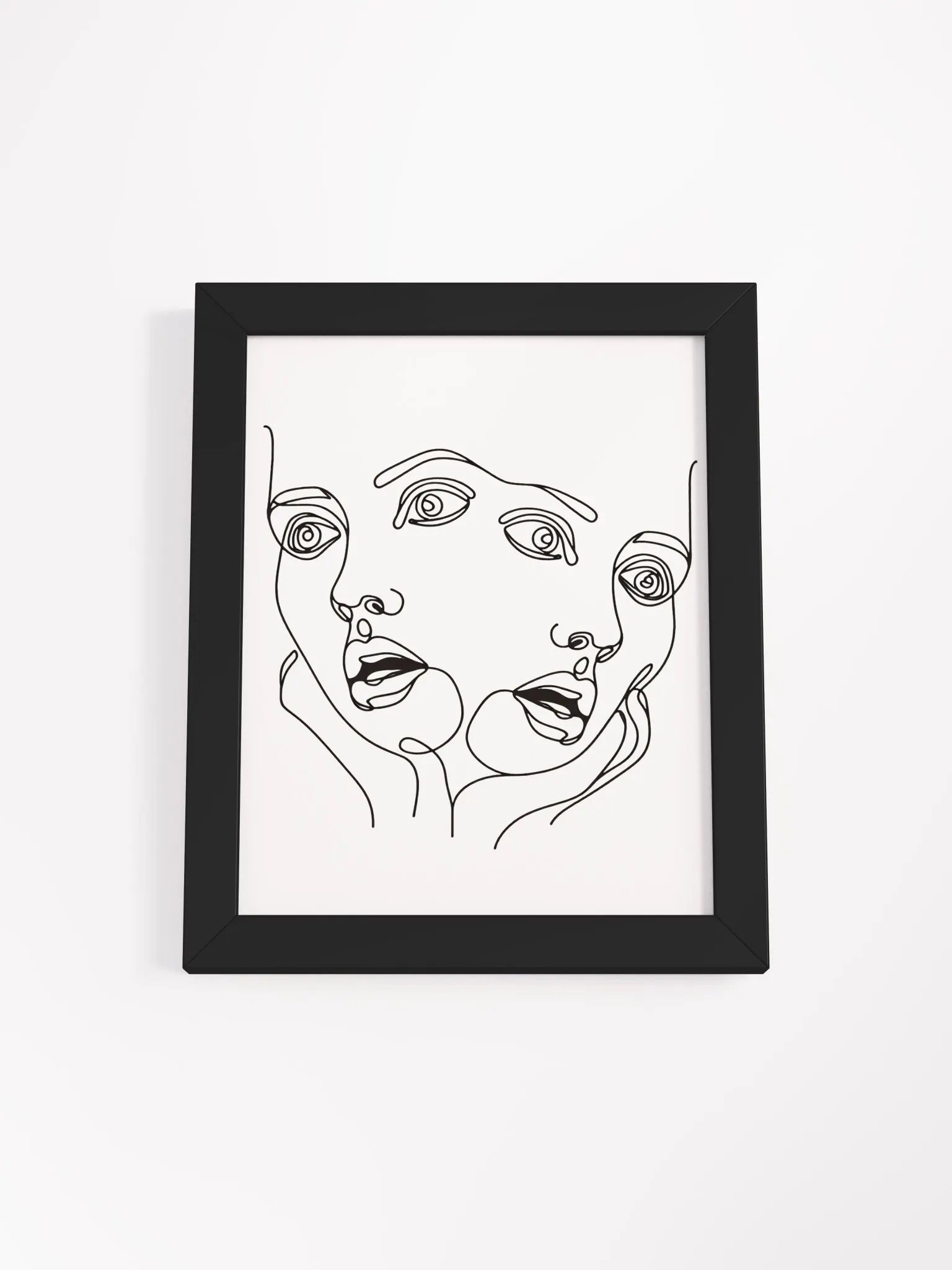 Shocked Female Faces Line Art Design Matte Poster product image (6)
