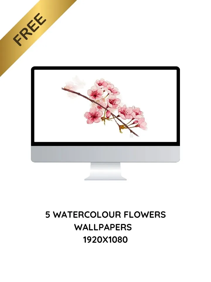Watercolour Flowers Desktop Wallpapers product image (1)