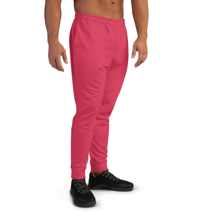 Plain Muted Red Light Summer Recycled Polyester Premium Men's Joggers by Treasure Pie product image (3)