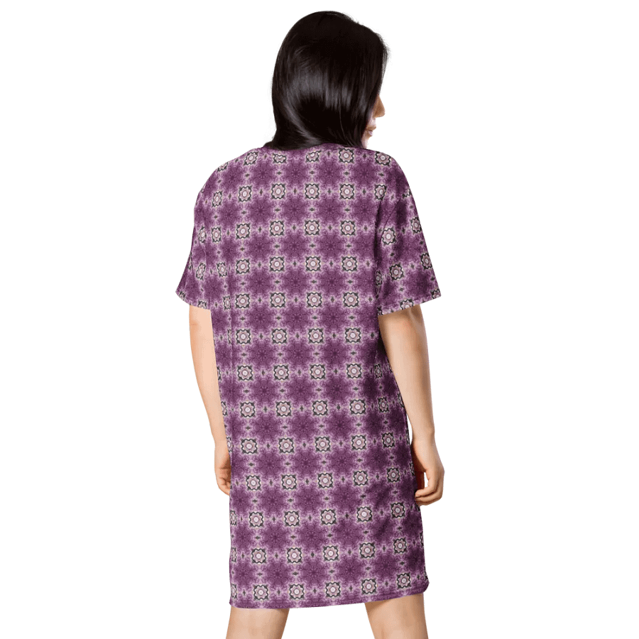 Geometric Purple Pattern T-Shirt Dress product image (3)