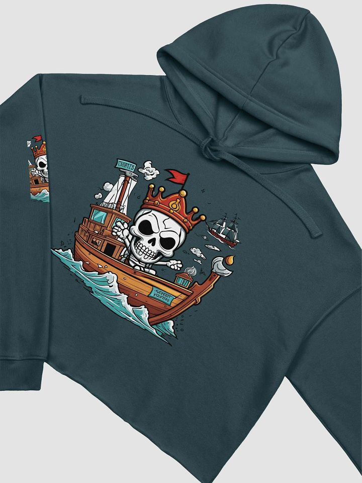 Ruler of the Waves Skeleton Crop Hoodie product image (18)