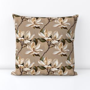 Seamless Pattern - Magnolia Pattern 3 on Beige Background product image (5)