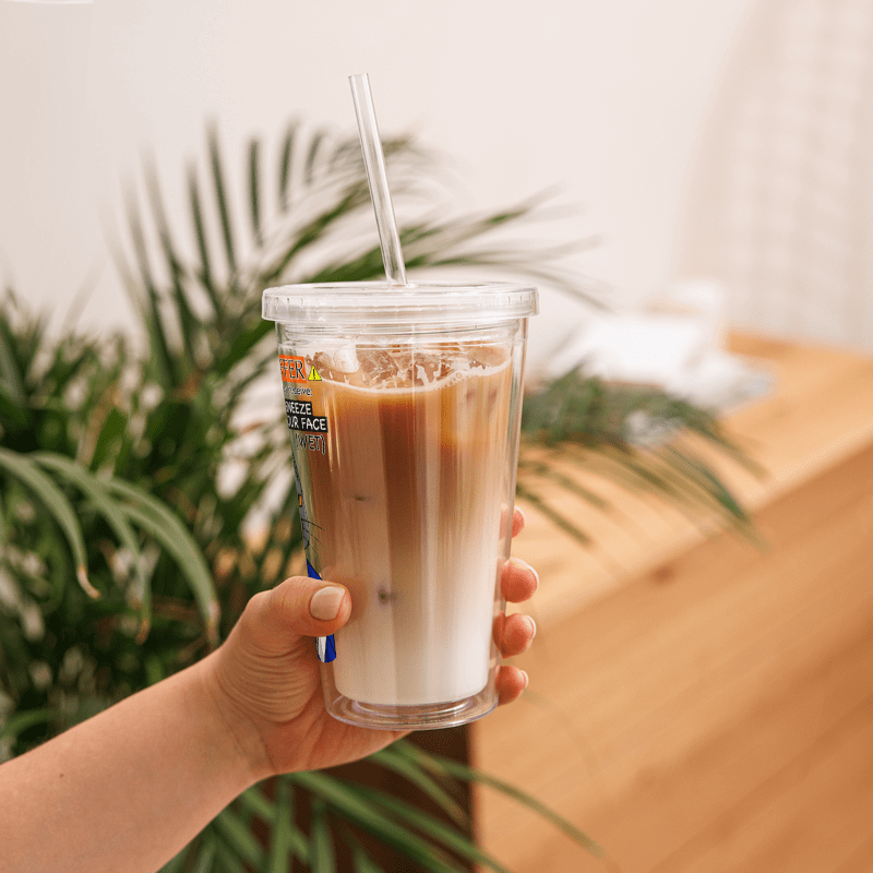 Trade Offer Human-Cat Meme Clear Plastic Tumbler product image (6)